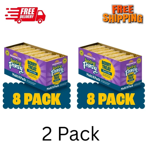 Pennington Feeding Frenzy Berry Treat Suet Cake for Wild Birds,11.75 oz, 16 Pack
