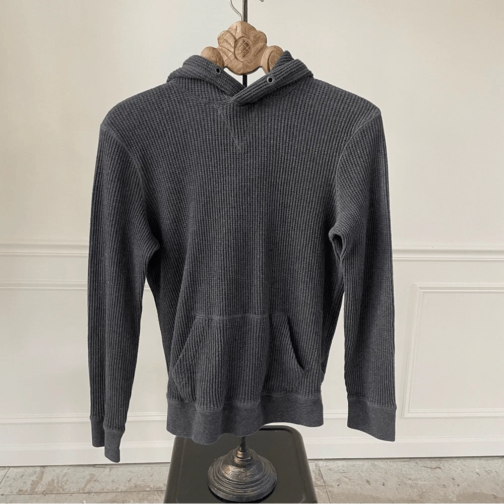 American Eagle Dark Grey Thermal Hoodie Mens XS