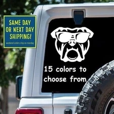 8 Size COOL ENGLISH BULLDOG SUNGLASSES STICKER DECAL Car Window MacBook Laptop