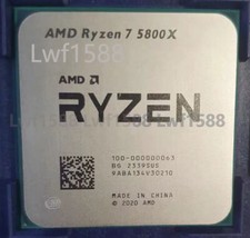 AMD Ryzen 7 5800X 3.8-4.7GHz 8-core 16Thr socket AM4 105W CPU processor R7-5800X