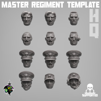 Master Regiment Template Imperial HQ Squad Head Set Reptilian Overlords