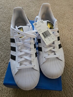 Size 9 - Adidas Superstar White Black Mens shoe | eBay