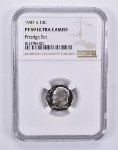 1987-S Roosevelt Dime Prestige Set PF69 UCAM NGC Brown Label