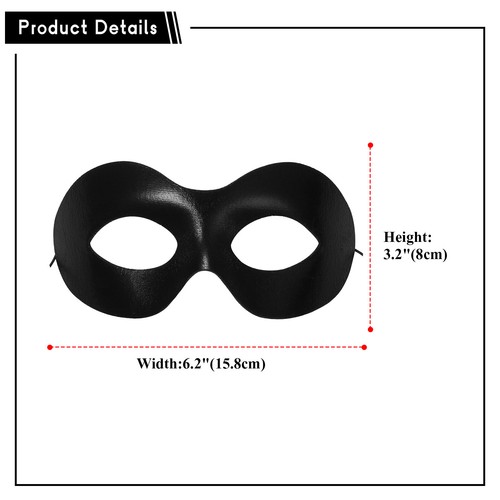 Men's Women's Masquerade Black Mask Halloween Venetian Party Half Face Masks - Picture 3 of 6