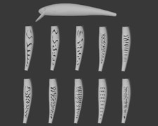 wLure Hard Plastic 3D Stencil for Fishing Lure Jerkbait Blank Body UPM509 V2