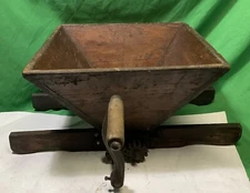 Antique  Baccellieri  Bros - Fruit CRUSHER HAND-CRANK GRINDER - 18” X 18” X 11”