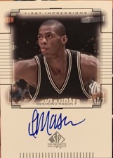 Desmond Mason Oklahoma State Basketball Upperdeck Rookie autograph card Sonics. rookie card picture