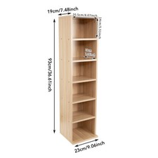 Image of 6 Tier Wooden CD DVD Game Book Shelf Storage Tower Rack Shelf Unit Fits 102 CDs