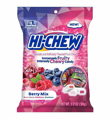 1 BAG Morinaga Hi-Chew Berry Mix Black Cherry, Raspberry and Blueberry, 3.17oz 