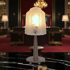 Original Art Deco Table Lamp "SPIRAL" MULLER FRÈRES LUNÉVILLE 1910 Hammered