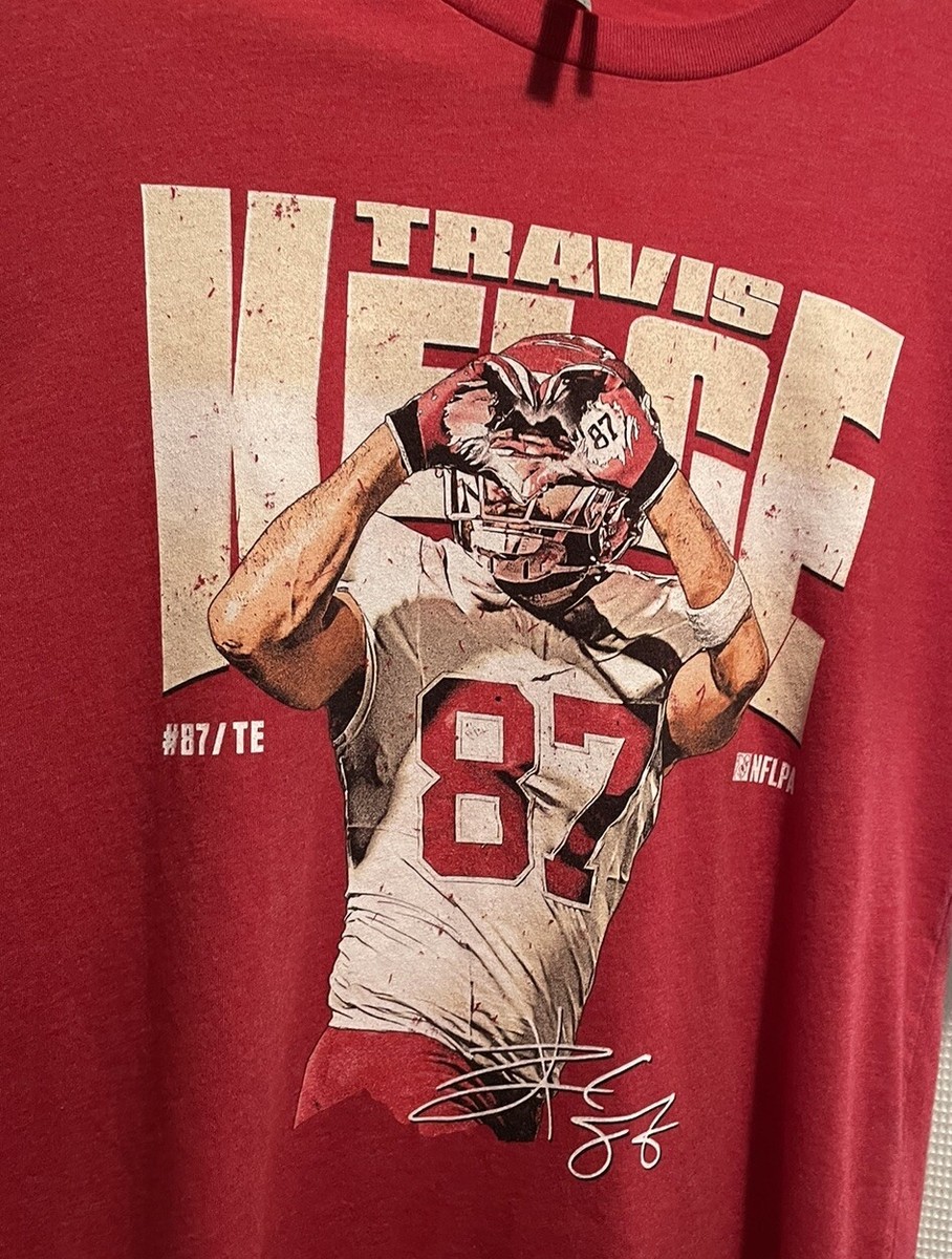 Travis Kelce Heart Kansas City Chiefs T-Shirt Red Size Large Swifties