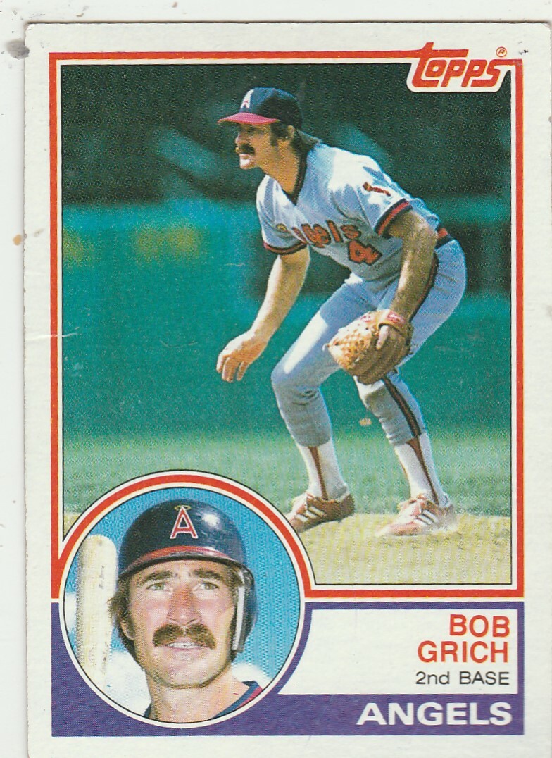 FREE SHIPPING-MINT TO NRMINT-1983 (ANGELS) Topps #790 Bob Grich PLUS BONUS CARDS