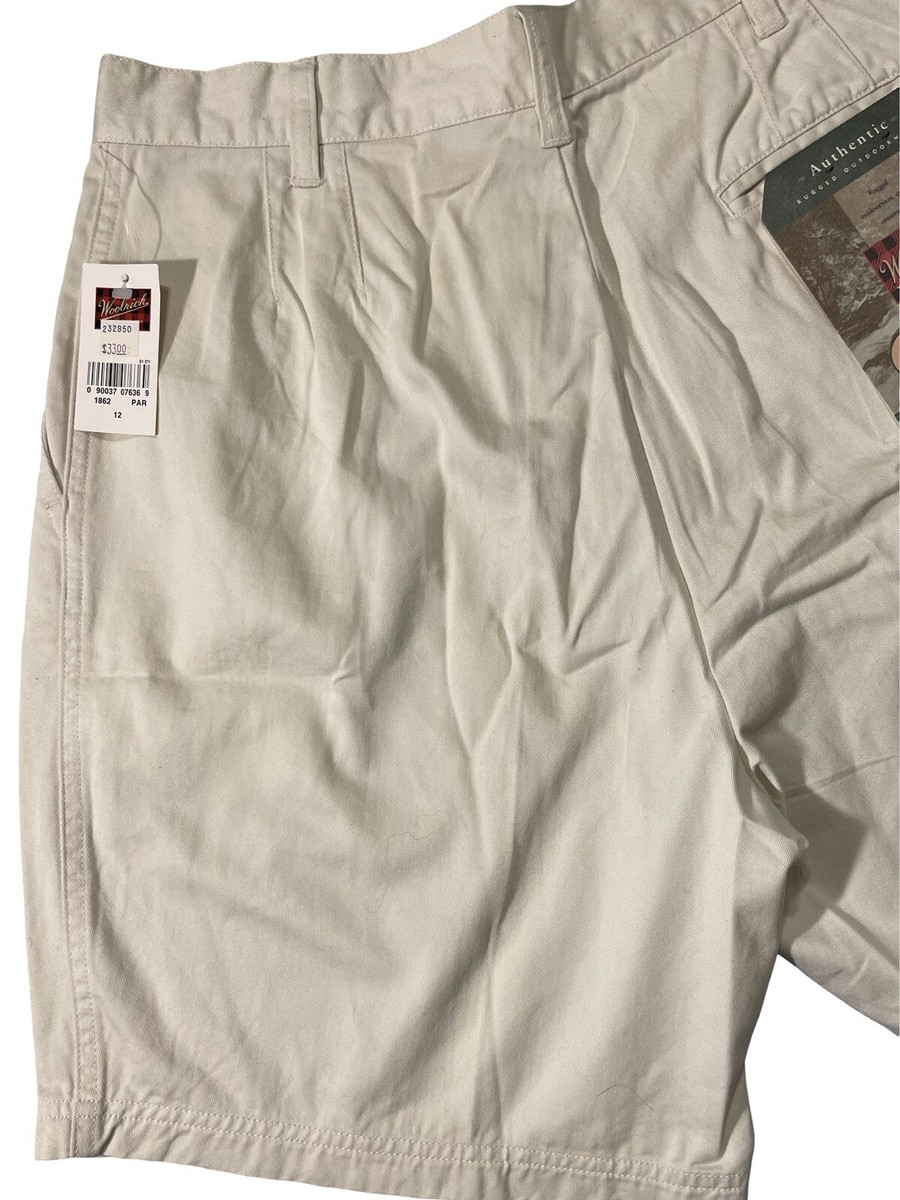 WOOLRICH Khaki High Waist Retro Pleated Front Shorts Women's