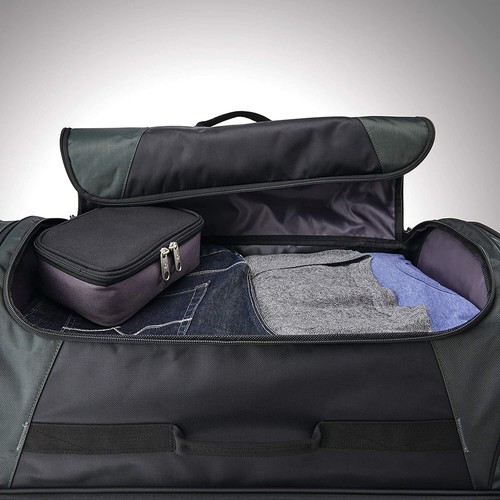 Samsonite Andante 2 Wheeled Rolling Duffel Bag Moss Green Black 22 Inch - Picture 2 of 8