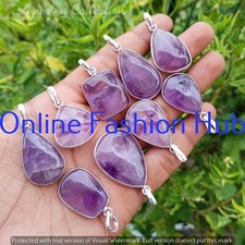 Pearl,Onyx & Mix Gemstone Pendants Lot 925 Sterling Silver Plated Bezel Jewelry