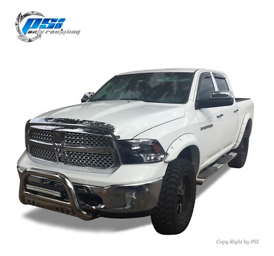 Pocket Bolt Rivet Style Fender Flares Fits Dodge Ram 1500 2009-2018, Paintable