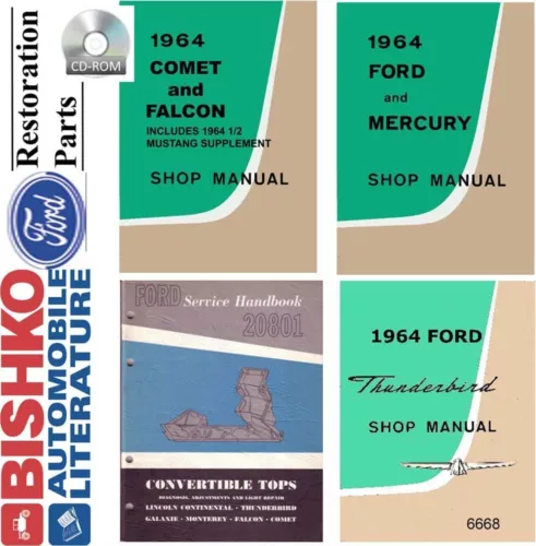 1964 Galaxie Monterey Thunderbird Falcon Shop Service Repair Manual Book CD