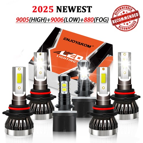 For Chevy Silverado 1500 HD 2001-2002 LED Headlight Bulbs Hi Low Beam+ Fog Light