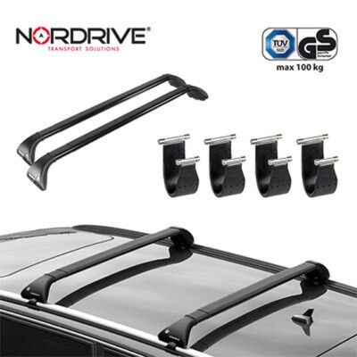 NORDRIVE Design Dachträger Snap Stahl Dach Gepäck Träger für Skoda Fabia Combi