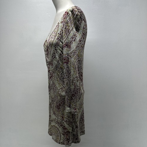 Etro Blouse Top Shirt Long Sleeve Stretch V-Neck Floral Paisley Size EU 44 US 8 - Picture 5 of 8
