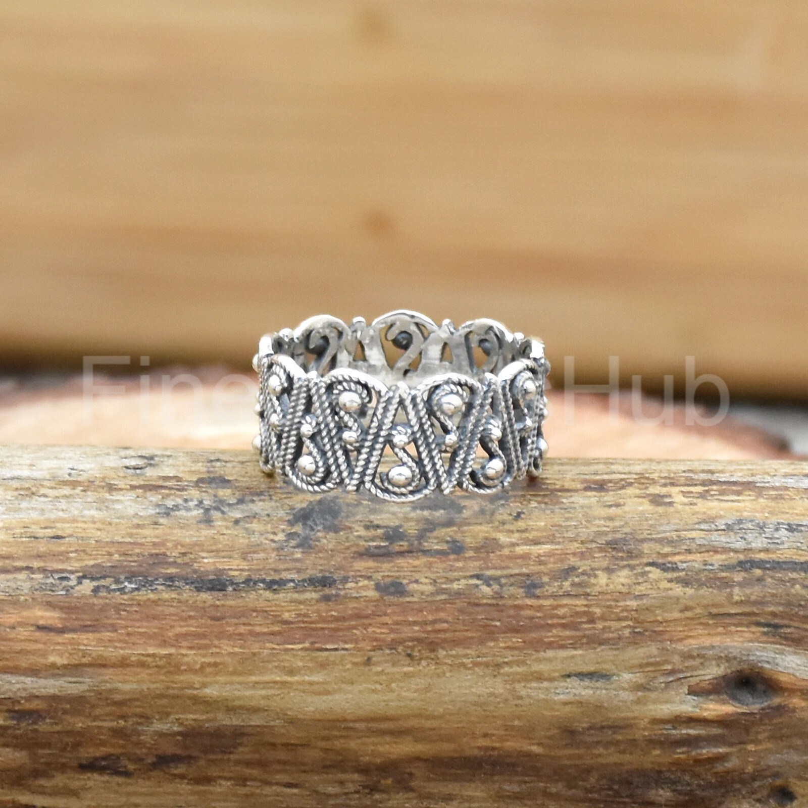 Modern 925 Sterling Silver Bohemian Design Band Ring