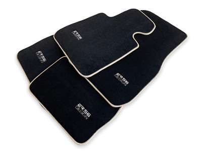 Floor Mats For BMW 5 Series G30 Black Beige Rounds ER56 Design Premium Brand