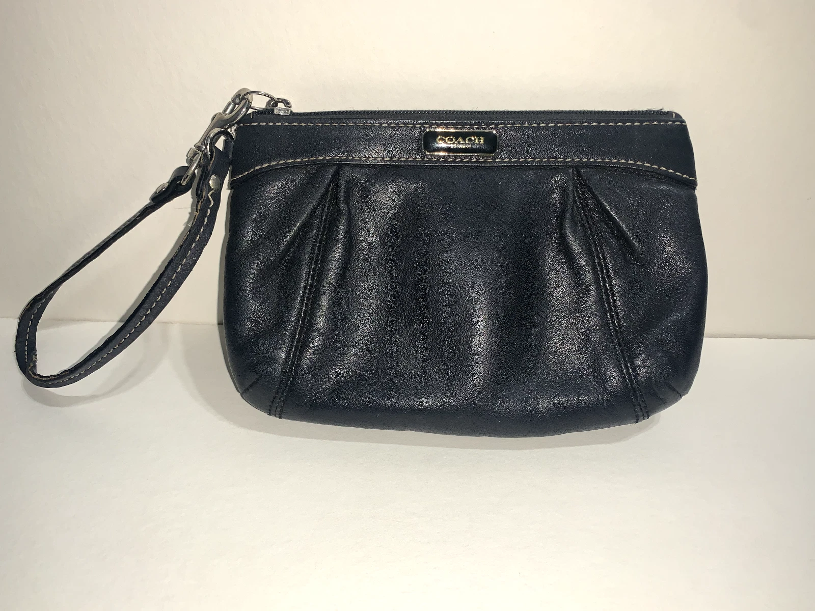 Coach Pochette da polso piccola vintage morbida pelle nera Autentica vecc