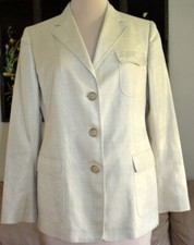 Exquisite Nwot Faconnable Beige Herringbone Linen Blazer Jacket-made In Italy-12