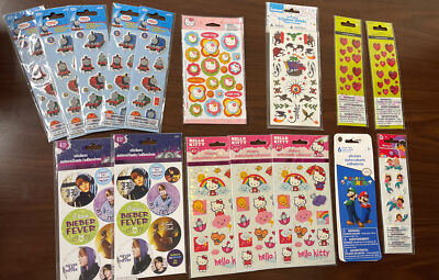 Lot of kids cartoon stickers 16 packages HELLO KITTY DORA EXPLORER THOMAS BIEBER