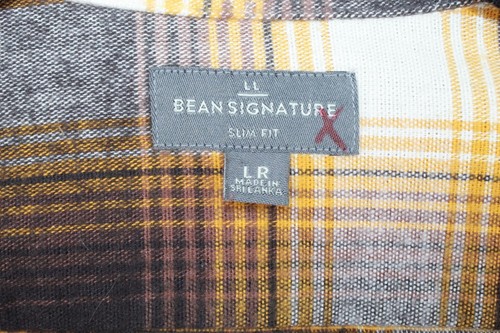 LL Bean Men's Signature 1933 Chamois Cloth Shirt Slim Fit Pattern Golden Cider L - Picture 8 of 12