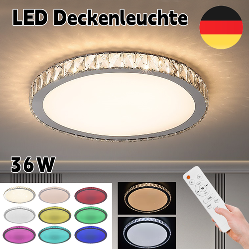 36W LED DECKENLEUCHTE DIMMBAR RGB DECKENLAMPE WOHNZIMMER BADLAMPE FERNBEDIENUNG - Bild 3 von 13