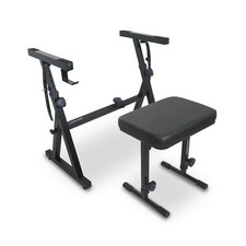 Liquid Stands Piano Keyboard Stand and Bench Set - Portable Heavy Duty Digita...