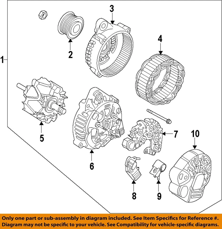 Used Alternator fits: 2013 Hyundai Sonata VIN C 8th digit Grade A — 第 3/4 张图片