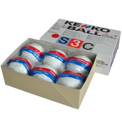 Nagase Kenko Softball Größe 3 Korkkern 1 Box (6 Bälle) S3C - NEU Gummi Kinder
