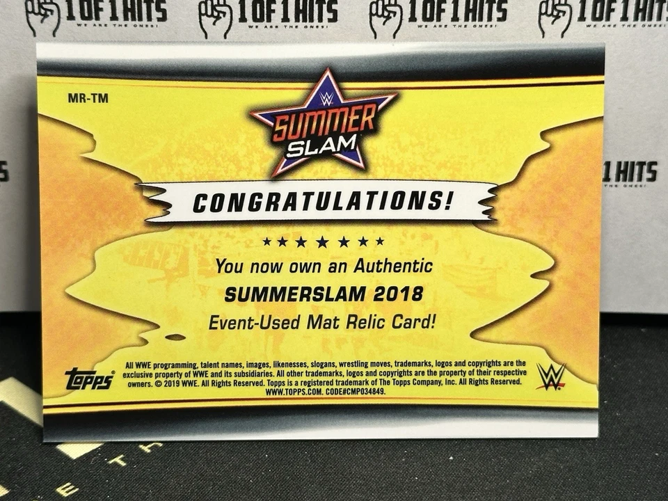 2019 Topps WWE SummerSlam 2018 Mat Relic #MR-TM The Miz - Image 2 of 2