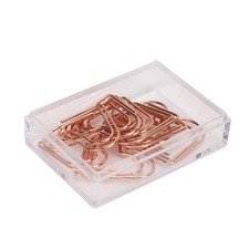 100pcs Rose Gold Heart Shape Paper Clips With Storage Box