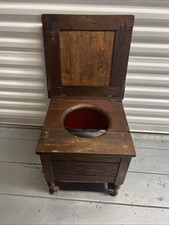 Antique Mission Oak Commode Chamber Pot Chair Potty