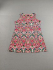 Tommy Hilfiger Women Dress 18W Multicolor Paisley Print Round Neck Logo Casual