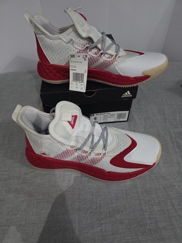 Adidas Pro Boost Mid Men' s Basketball Shoes, Size 9, White & Red