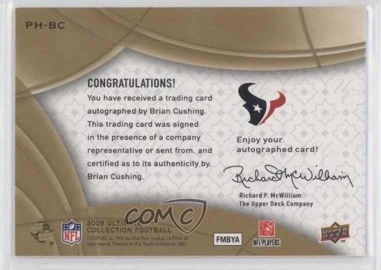 Ultimate Collection Favorite Hero 2009/3 Brian Cushing #PH-BC Rookie Auto RC Foto 2 de 2