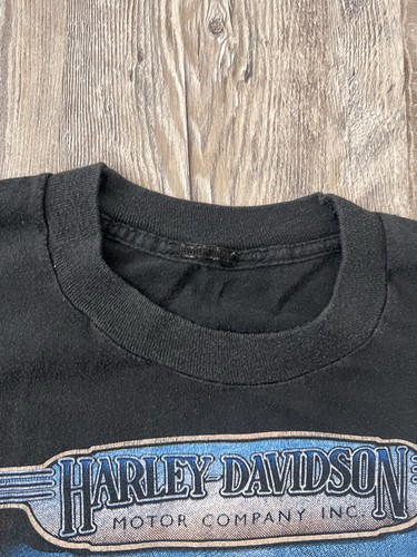 Vintage 90s Harley-Davidson 3D Emblem New Orleans Front/Back T-Shirt Size M/L - Picture 4 of 7