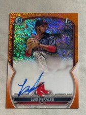 Luis Perales Bowman Chrome 2023 Orange Refractor /25 Auto