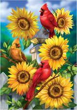 Diamond Painting Kits for Adults, Cardinals and Sunflowers 5D DIY Diamond Art Ki