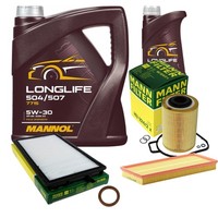 Mann Inspektionspaket 6L Mannol Longlife 504/507 5W-30 FüR BMW E36 318Tds