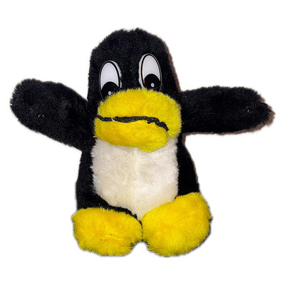 Linux Pinguin Stofftier Tux Plüsch Figur Vintage 90er Jahre Suse IT Computer