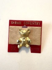 Gigio Giusti Vintage Gold Teddy Bear Lapel Pin Bear Original Figural Brooch