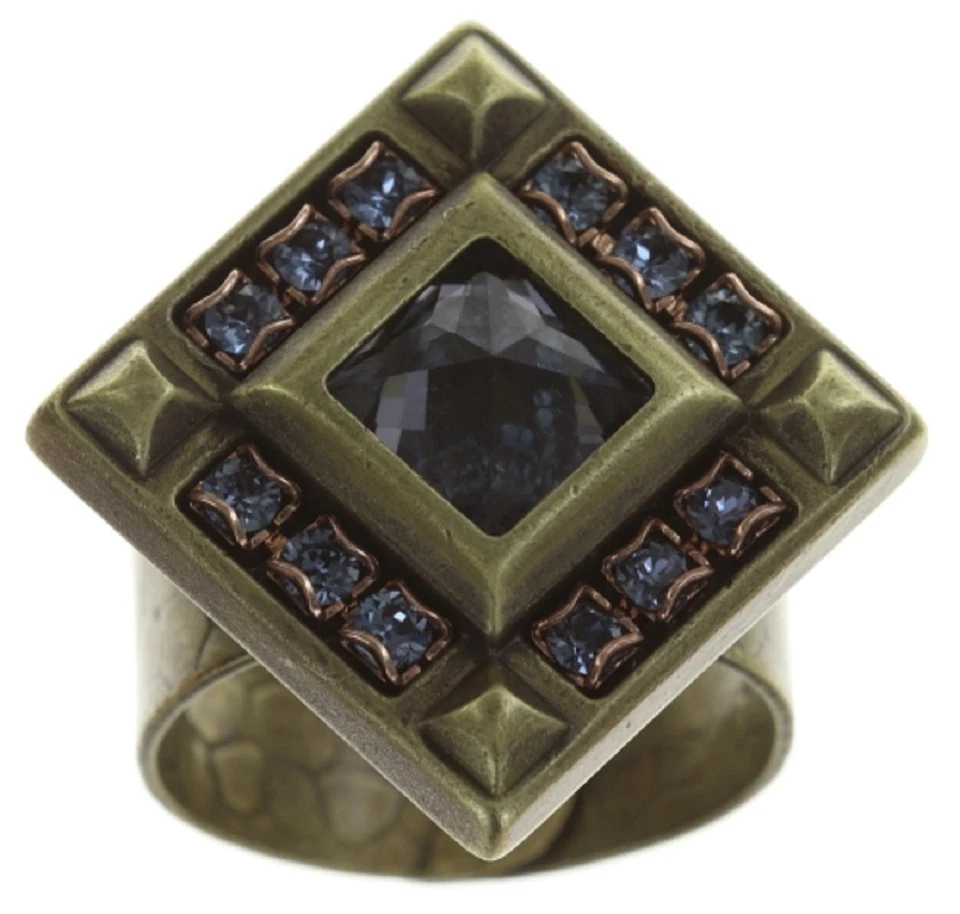 Konplott: Ring Iceberg de Luxe - gigantischer Quadrat-Kristall-Ring für Damen