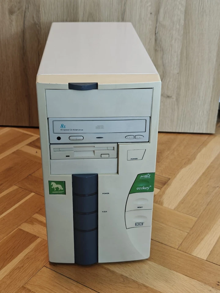 Retro PC Gehäuse HIGHSCREEN EcoKey + Netzteil 200W + CD-ROM 8x + FDD 1,44 MB - Bild 4 von 4