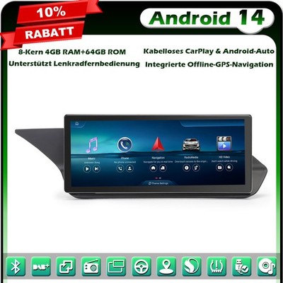 10.25'' 4G+64GB Android 14 Autoradio DAB+ GPS Mercedes E-Klasse W212 S212 NTG 4.0