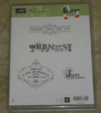 Stampin' Up Stamp Set Sale-A-Bration Vintage Verses Thanks Just Because Used